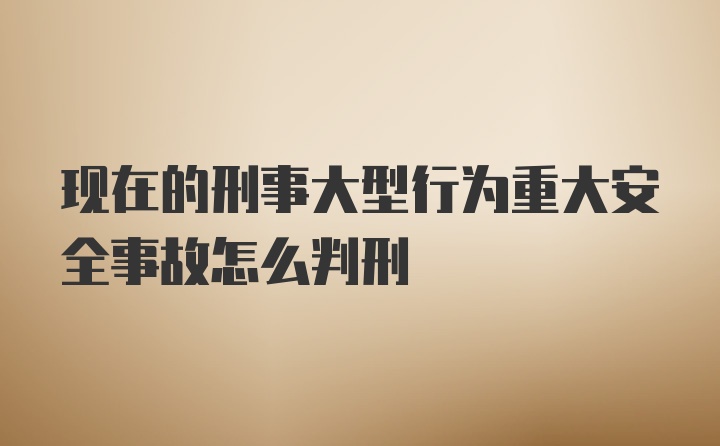 现在的刑事大型行为重大安全事故怎么判刑