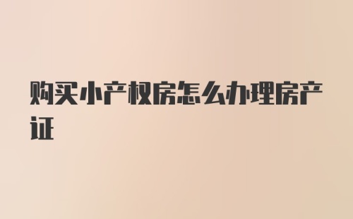 购买小产权房怎么办理房产证