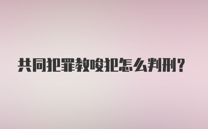 共同犯罪教唆犯怎么判刑？