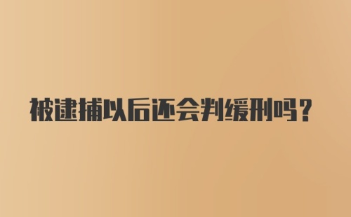 被逮捕以后还会判缓刑吗？