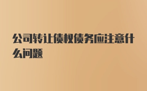 公司转让债权债务应注意什么问题