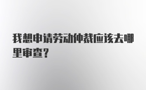 我想申请劳动仲裁应该去哪里审查？