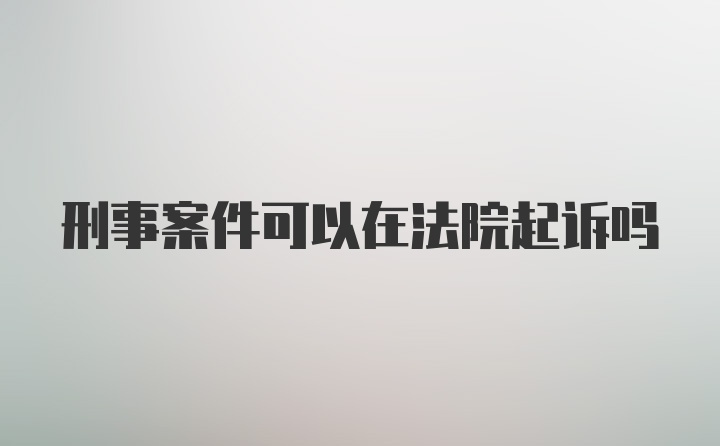 刑事案件可以在法院起诉吗