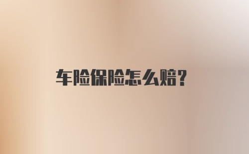 车险保险怎么赔？