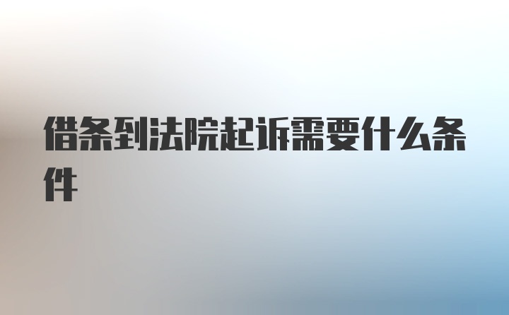 借条到法院起诉需要什么条件