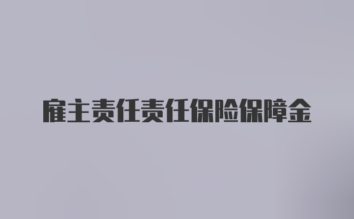 雇主责任责任保险保障金