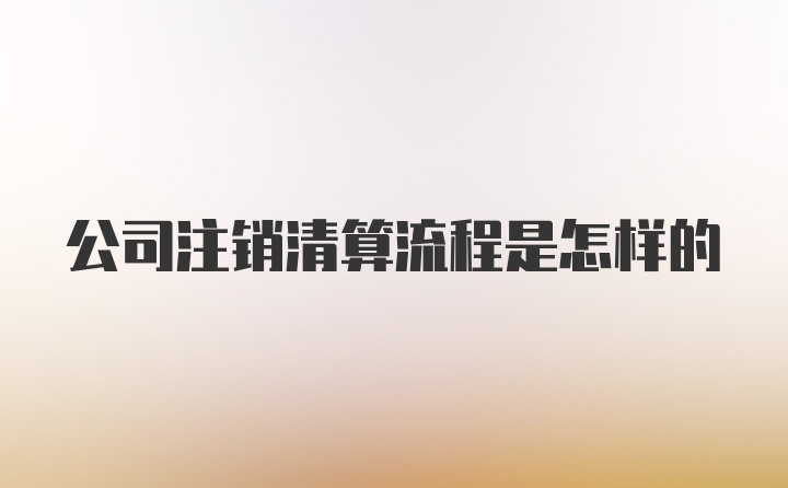 公司注销清算流程是怎样的