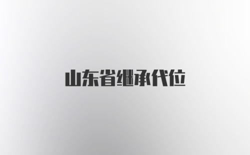 山东省继承代位