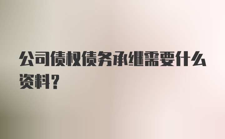 公司债权债务承继需要什么资料？