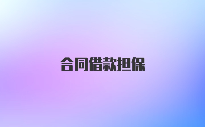 合同借款担保