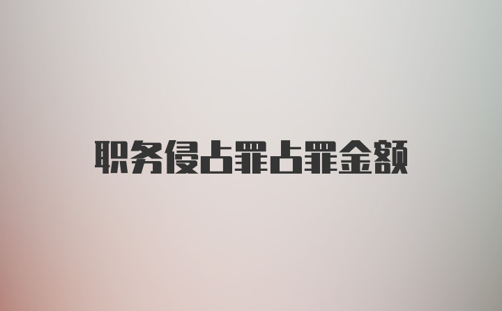 职务侵占罪占罪金额