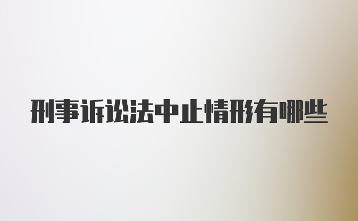 刑事诉讼法中止情形有哪些