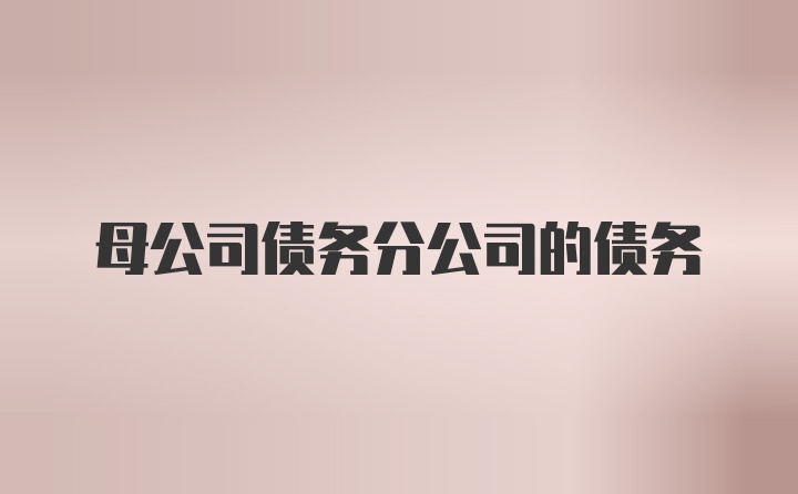 母公司债务分公司的债务