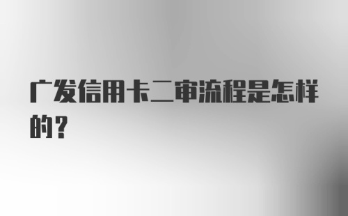 广发信用卡二审流程是怎样的？