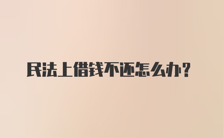 民法上借钱不还怎么办？