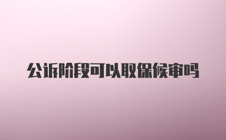 公诉阶段可以取保候审吗