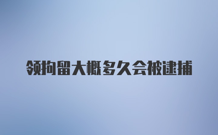 领拘留大概多久会被逮捕