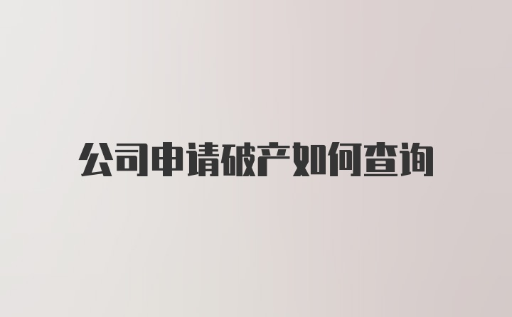 公司申请破产如何查询