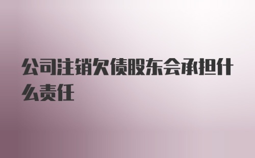 公司注销欠债股东会承担什么责任