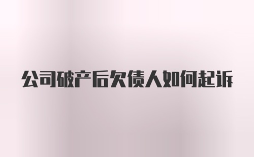 公司破产后欠债人如何起诉