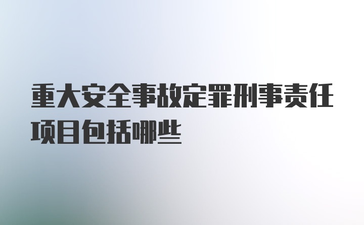 重大安全事故定罪刑事责任项目包括哪些