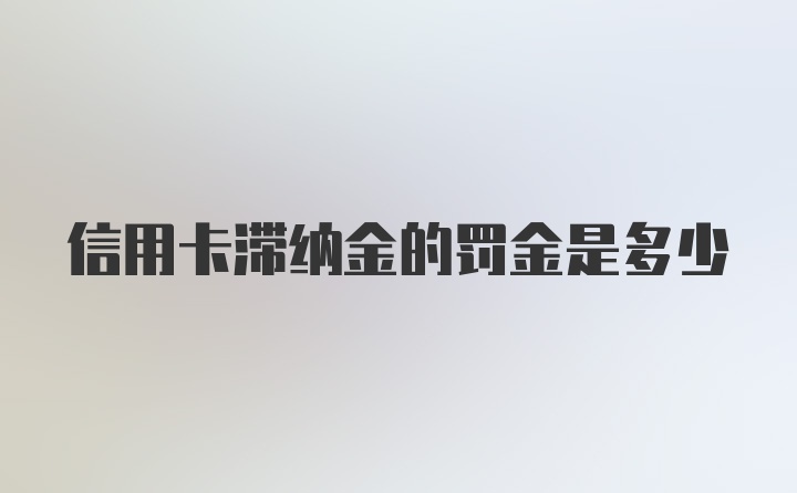 信用卡滞纳金的罚金是多少