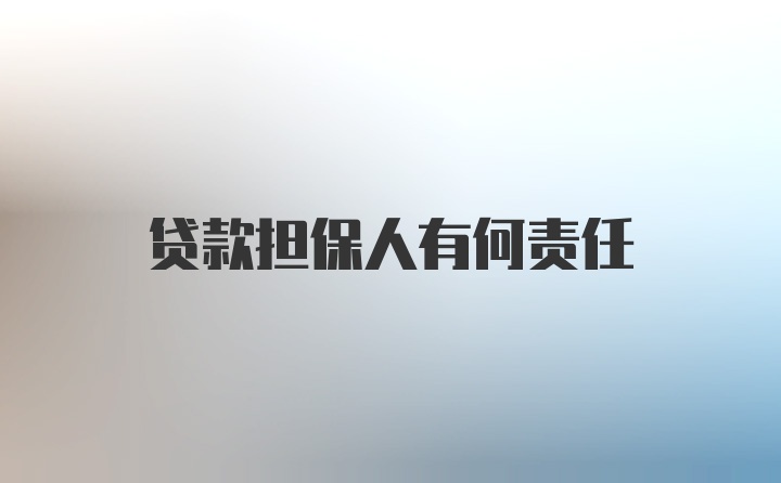 贷款担保人有何责任