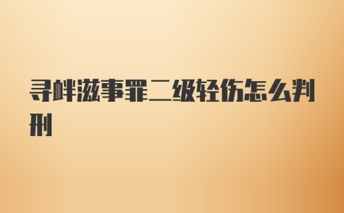 寻衅滋事罪二级轻伤怎么判刑