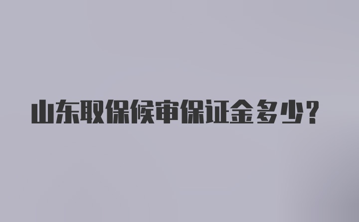 山东取保候审保证金多少?