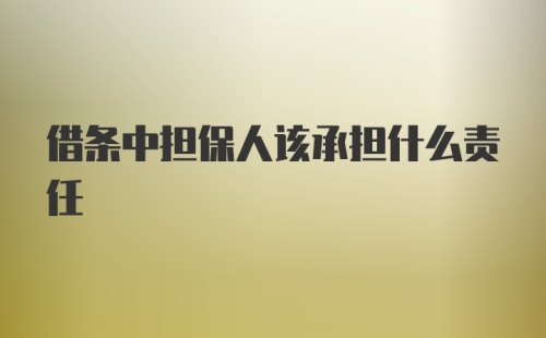 借条中担保人该承担什么责任