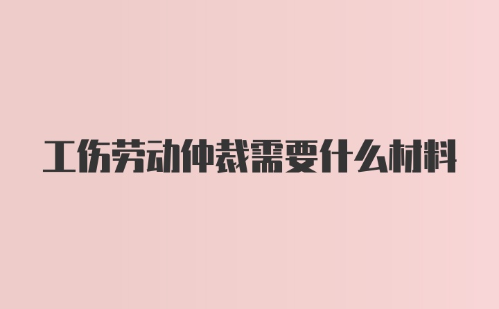 工伤劳动仲裁需要什么材料