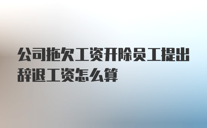 公司拖欠工资开除员工提出辞退工资怎么算