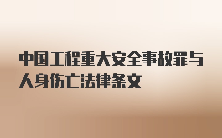 中国工程重大安全事故罪与人身伤亡法律条文