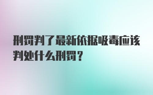 刑罚判了最新依据吸毒应该判处什么刑罚？