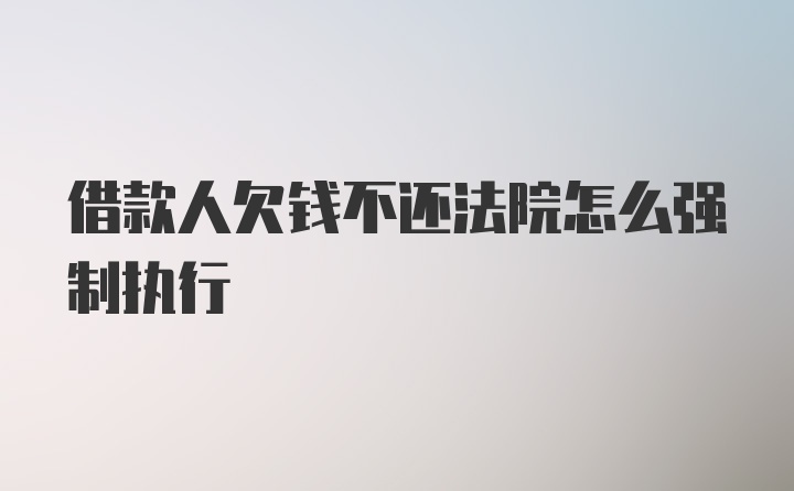 借款人欠钱不还法院怎么强制执行