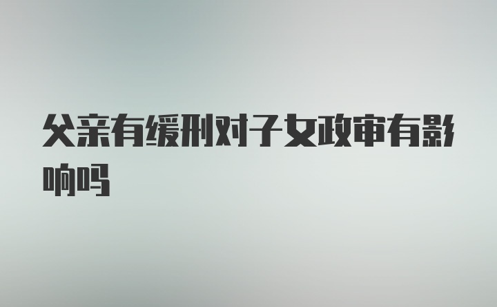 父亲有缓刑对子女政审有影响吗