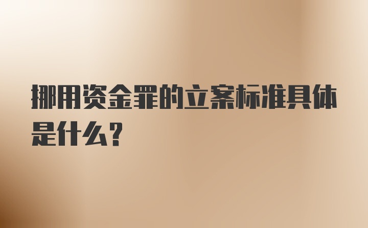 挪用资金罪的立案标准具体是什么？