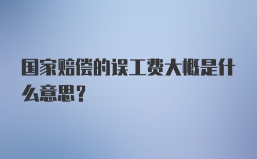 国家赔偿的误工费大概是什么意思？