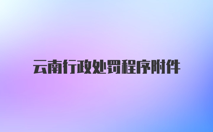 云南行政处罚程序附件