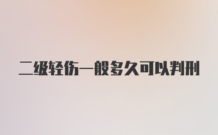 二级轻伤一般多久可以判刑