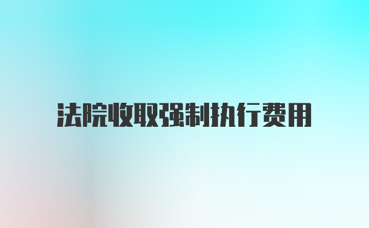 法院收取强制执行费用