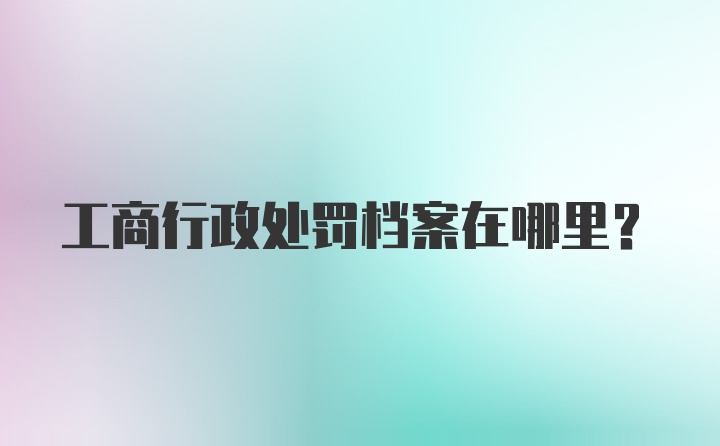 工商行政处罚档案在哪里？