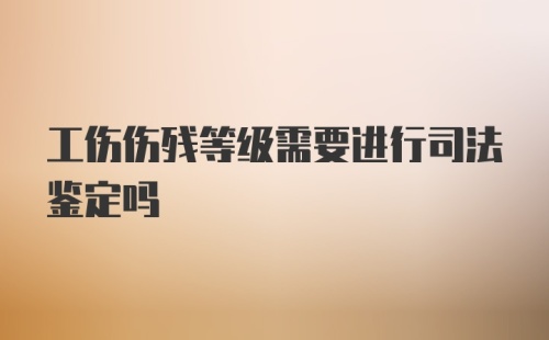 工伤伤残等级需要进行司法鉴定吗