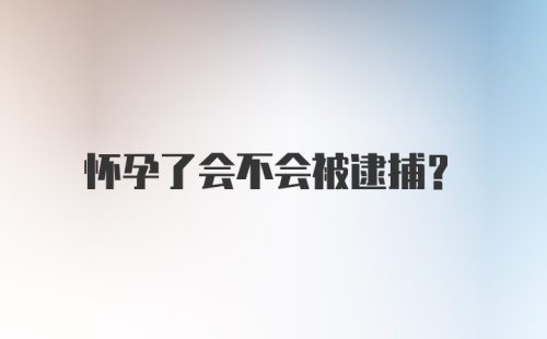 怀孕了会不会被逮捕？