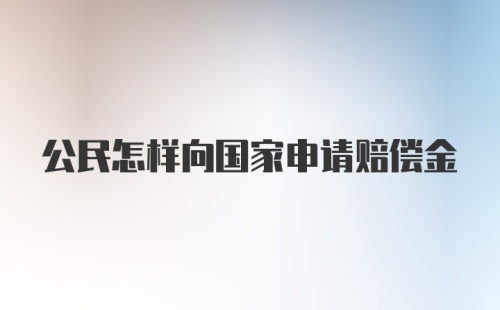 公民怎样向国家申请赔偿金