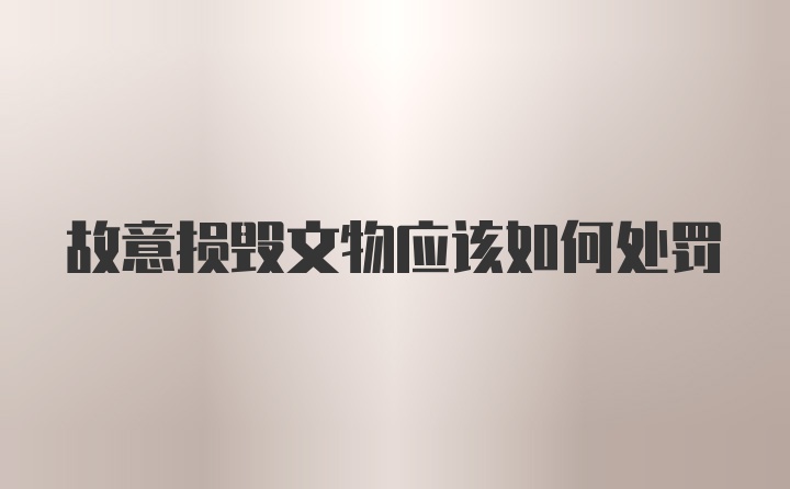 故意损毁文物应该如何处罚