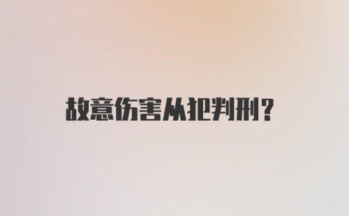 故意伤害从犯判刑？