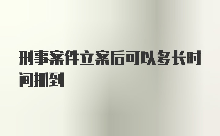 刑事案件立案后可以多长时间抓到