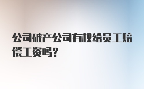 公司破产公司有权给员工赔偿工资吗？