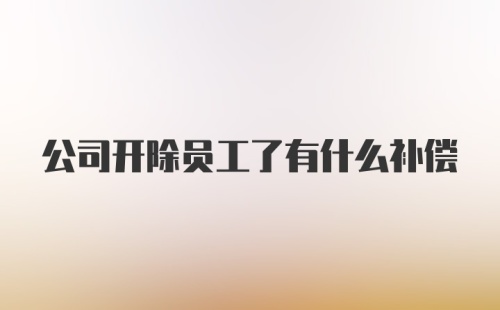 公司开除员工了有什么补偿